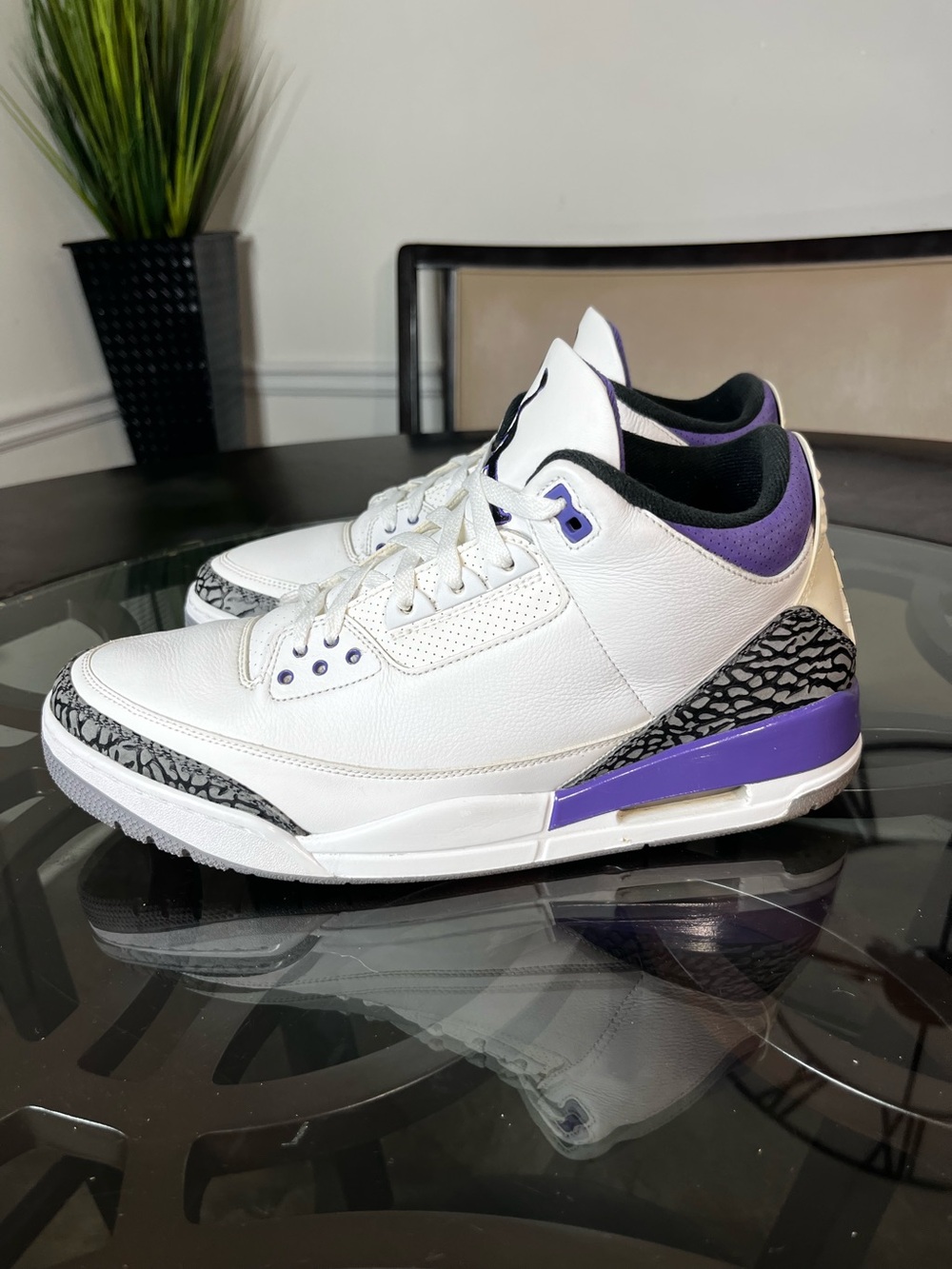 Nike Air Jordan 3 Retro Dark Iris Men's Lace-Up Leather
Sneakers Sz 13